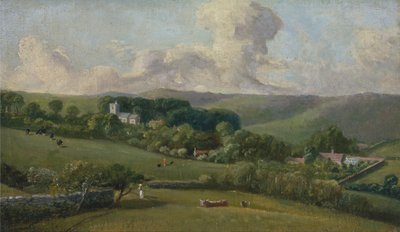 Osmington- A View to the Village by John Fisher